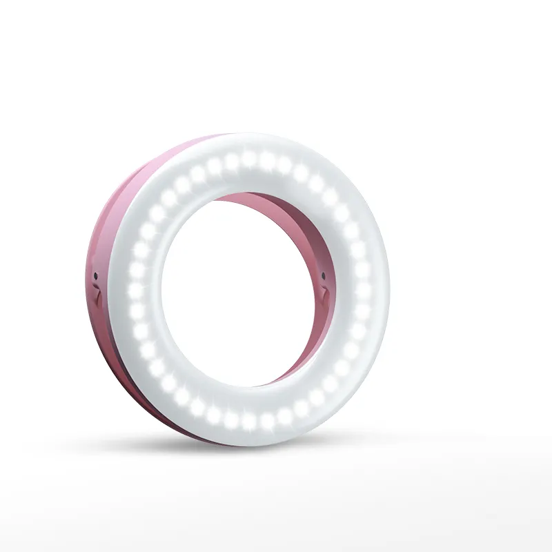 XJ-19 40 Portable Rechargeable LED Ring Fill Light Selfie Camera light for Mobile Phone