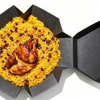 Individuell Bedruckte Lamm-Mandi-Reis-Verpackungsbox Großhandel Auslaufsichere Großvolumige Biryani Kabsa Papierschalen