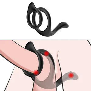 Amazon ilk on esnek ve esnek silikon adam sert horoz döngüsü perinerum stimülatörü penis halkası seks ürünü