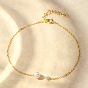 Luxury Colorful Zircon Gold Plated <b>925</b> <b>Sterling</b> <b>Silver</b> Trendy Adjustable Pearl Tiny Engagement Wedding Party <b>Bracelet</b> - Product Image 6