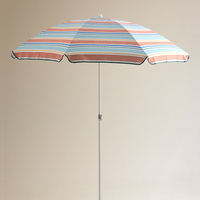 Parasols de plage portables à rayures roses pour l'extérieur, avec cadre en fibre de verre, résistants au vent, et sac de transport assorti – Vente en gros