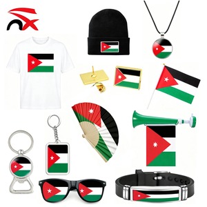 Vente en gros de souvenirs de match de football américain avec drapeau national de la Jordanie, ensemble de cadeaux imprimés avec le drapeau de la Jordanie pour les fans, <span class=keywords><strong>sac</strong></span> cadeau, t-shirt - Product Image 1