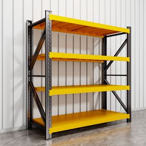 Multilayer Storage <b>Rack</b> 4 Tier Heavy Duty Cold <b>Rolled</b> Steel For Warehouse Garage Basement Factory - Product Image 1