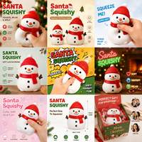 Jouet Squishy Bonhomme de Neige de Noël, Figurine à Presser Douce à Remontée Lente, Cadeau de Fêtes Adorable, Anti-Stress, Décoration de Bureau, Vente en Gros Usine