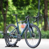 Vélo de route 7,9 kg 700c R18 Shuntai ES7000 13 vitesses, transmission électronique, double frein à disque hydraulique, fourche intermédiaire en fibre de carbone, cadre rigide