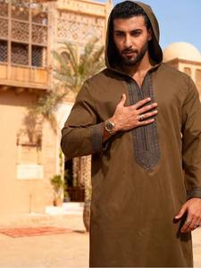 2026 Vêtement islamique brodé Thobe pour <span class=keywords><strong>Homme</strong></span>, Djellaba Arabe, Caftan, <span class=keywords><strong>Boubou</strong></span> <span class=keywords><strong>Homme</strong></span> Musulman, Robe à capuche décontractée, Jubba - Product Image 6