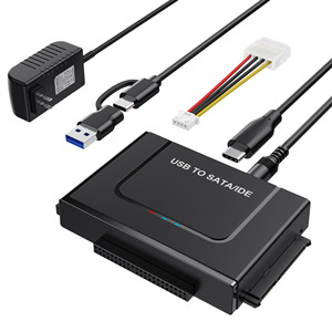 Adaptador convertidor USB a SATA IDE con fuente de alimentación para transferencia y copia de seguridad de datos de discos duros - Product Image 1