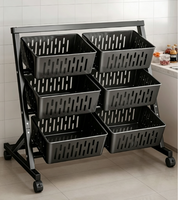 Étagère de rangement multi-usages pour légumes, fruits et collations, chariot domestique du sol au plafond pour cuisine et salon