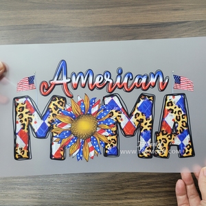 MaMa personnalisé américain joyeux 4 juillet fête <span class=keywords><strong>nationale</strong></span> DTF transfert impression fer sur autocollant vêtements sacs à vêtements prêt à presser - Product Image 1