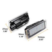 2 Pièces Feux de Plaque d'Immatriculation LED Canbus pour Renault Megane 3 Clio Laguna 2 Twingo Master Satis Sans Erreur 12V Lampes Arrières de Plaque