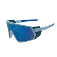 Lunettes de soleil sportives à monture intégrale TR90 avec logo personnalisé, verres PC, ailes latérales pour la protection contre le vent et protection UV400, idéales pour le cyclisme