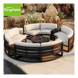 Alumínio moderno Round Shape Garden Sofas Outdoor Furniture Sofás Outdoor Mobiliário Pátio Set