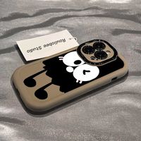 Dessin animé bouffée Big Eye Briquettes pour iPhone 14/15/11ProMax Oppo/Honor 200/Viv XR étuis pour téléphone portable TPU galvanoplastie poignée de téléphone