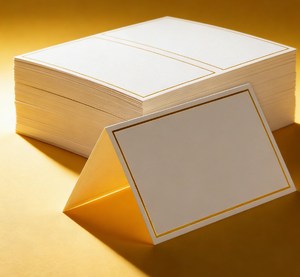 Biglietti Segnaposto Vuoti con Bordo in Lamina Dorata, Stampa Offset, per Segnaposto Riservati, Tende e Segnaposto per Allestimenti Tavoli Matrimoni e Baby Shower - Product Image 2