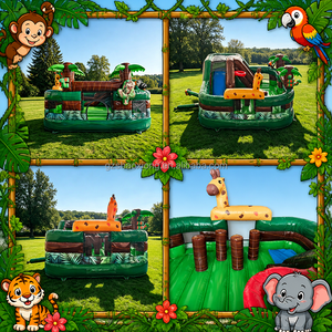 <span class=keywords><strong>Château</strong></span> <span class=keywords><strong>gonflable</strong></span> commercial pour enfants, thème animalier Safari, avec toboggan, pour la <span class=keywords><strong>vente</strong></span> en gros - Product Image 2