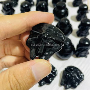 Ensemble de sculptures en obsidienne à thème de petite taille : Baby Yoda, R2D2, BB8, <span class=keywords><strong>Darth</strong></span> <span class=keywords><strong>Vader</strong></span>, Tie Fighter, Stormtrooper, Crystal - Product Image 6