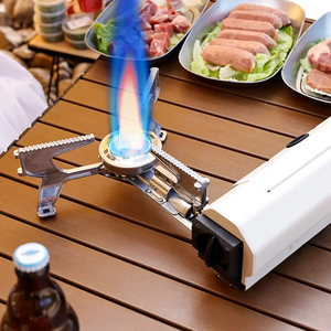 キャンプ屋外ブタン折りたたみ式屋外キャンプストーブ鋳鉄ガスストーブポータブルキャンプハイキングガスバーナー - Product Image 2