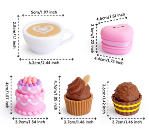 Cadeau promotionnel : Porte-clés anti-stress imprimé en 3D, bouton-pression pour café latte, pendentif - Product Image 3