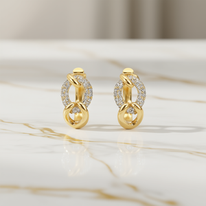 Orecchini di Lusso in Oro Massiccio 18K con Diamanti Taglio Brillante Rotondo Colore G Gioielli Naturali da Donna per Uso Quotidiano - Product Image 2