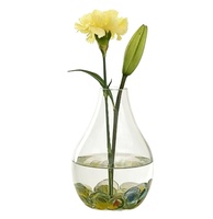 Jarrón de Vidrio Transparente en Forma de Gota, Hecho a Mano con Vidrio Borosilicato, Terrario de Vidrio Transparente para Decoración del Hogar y Bodas