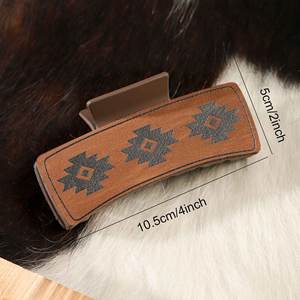 LOVE Aztec Cactus Clip Claw para niñas Piel Cuero Snap Claw Diseño personalizado Pasadores para regalos Accesorios para <span class=keywords><strong>el</strong></span> cabello - Product Image 6