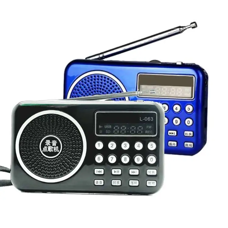 Großhandels preis 2024 L063 L-063 tragbare wiederauf ladbare digitale Aufnahme TF-Karte MP3-Player FM-Radio Mini-Radio mit USB-Stecker