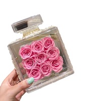 TC Luxury Coffret de 9 Fleurs Éternelles en Acrylique pour la Saint-Valentin et la Fête des Mères, Roses Préservées, Décoration de Sac à Main