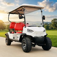 Carrito de Golf de Gasolina de 4 Personas y 4 Tiempos, Motor de 300 CC Refrigerado por Agua, Neumáticos Todoterreno de 14 Pulgadas, Capacidad de Subida del 25%, Uso en Resorts, Parques y Campus