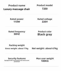 Dual Motor Smart <b>Massage</b> Chair Shiatsu Heating Musical Function Bluetooth USB Rechargeable AI Voice Control for Back Legs <b>Feet</b> - Product Image 3