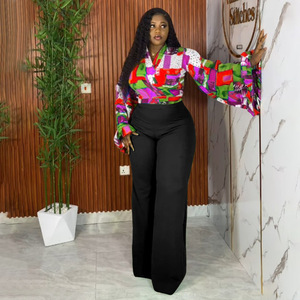 American Wide Leg Pants <strong>Set</strong> Casual 2 Piece <strong>Lounge</strong> <strong>Set</strong> Women <strong>Plus</strong> <strong>Size</strong> 2 Piece Pants <strong>Set</strong> - Product Image 2