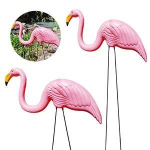 Señuelo <span class=keywords><strong>de</strong></span> Pájaro Acuático Rosa Realista con Patas Metálicas Ajustables, Adorno <span class=keywords><strong>de</strong></span> Jardín <span class=keywords><strong>de</strong></span> Plástico PE para Exteriores, Estatua <span class=keywords><strong>de</strong></span> Pájaro para Caza - Product Image 1