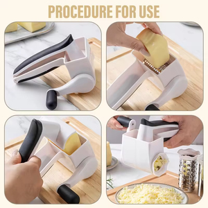 <b>Kitchen</b> <b>Gadgets</b> Manual Cheese Vegetable Shredder Tabletop Drum Grater 3 in 1 Hand Crank Rotary Cheese Grater With Handle - Product Image 3