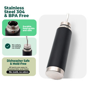 Bouteille isotherme personnalisée en acier inoxydable 2-en-1 avec bombilla intégrée pour Yerba <span class=keywords><strong>Maté</strong></span> - Product Image 2