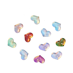 Strass en verre cristal en forme de cœur 8x10mm à dos plat irisé pour décorations d'ongles DIY - Product Image 5