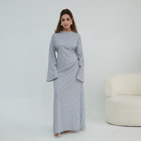 Robe Abaya Femme Musulmane Imprimée Simple Été 2026 – Tenue Quotidienne Élégante et Modeste – Vente Chaude