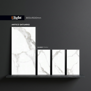 กระเบื้องพอร์ซเลนสีเบจขนาด 800x1600 มม. ลายหินอ่อนธรรมชาติ พื้นผิวสัมผัสนุ่มโทนอุ่น สำหรับตกแต่งภายในอย่างหรูหรา - Product Image 4