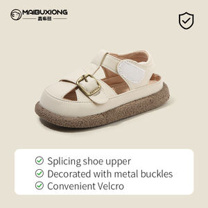 Sandali bambino bambino <span class=keywords><strong>scarpe</strong></span> da bambino ragazze piccola moda antiscivolo estate traspirante morbida pelle microfibra in gomma naturale - Product Image 3