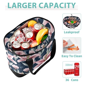 Wholesales Custom Flower Abstract Lunch Bag Keep Fresh and Warm School Cooler Insulated Lunch Bag for Beach Picnic - Product Image 3