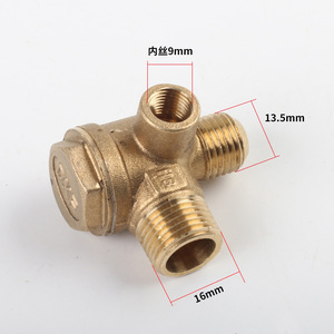 Válvula de Retención de Cobre de 1/4 Pulgada para Gas, Válvula Antirretorno para Accesorios de Compresores de Aire - Product Image 1