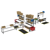 Station de travail de table d'emballage avec convoyeur à billes pour atelier/usine