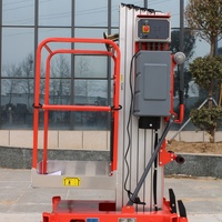Plateforme élévatrice portable à un seul mât en alliage d'aluminium de 4 m, alimentée par courant alternatif, échelle à pousser à la main