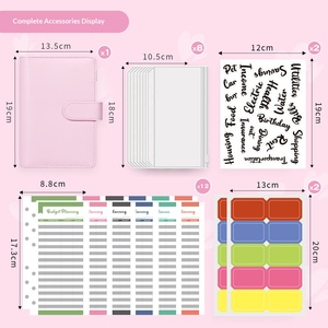 Carnet A6 créatif en cuir PU Macaron, classeur à feuilles mobiles vierges - Product Image 2