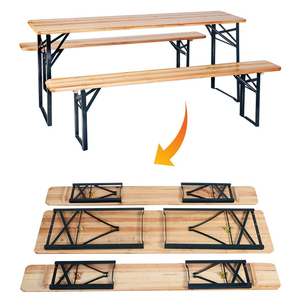 Tavolo da birra pieghevole in legno - Product Image 3
