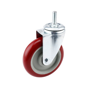 Wolverine <b>Casters</b> Swivel <b>Caster</b> 2 Inch Red PVC <b>Wheel</b> Dual Bearings Industrial Use - Product Image 2