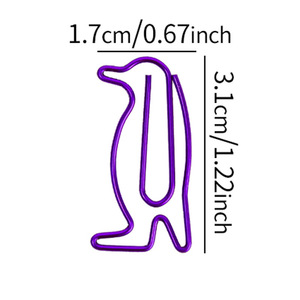 Clips de papier Penguin 50 mm en métal, colorés, en forme d'animaux de dessin animé, pour notes et papiers, fournitures de bureau - Product Image 2