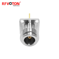 Usine RF coaxial coaxial 4 trous bride 17.5mm N Type femelle Jack soudage soudure montage sur panneau avec connecteurs à broches 20mm