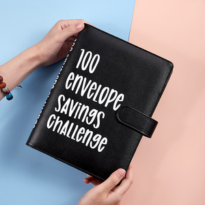 Nouveau 100 enveloppe d'économies défi A5 Budget classeur défis porte-carte pu cuir classeur planificateur cahier pour économiser de l'argent - Product Image 3