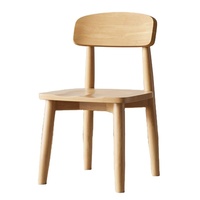 Chaise de salle à manger moderne en bois massif, style crème, avec dossier, mobilier de maison haut de gamme, luxe léger