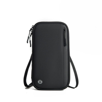 Housse de protection pour documents Pochette de cou suspendue pour billets à l'étranger Bandoulière Sac de voyage Portefeuille Passeport Porte-cartes