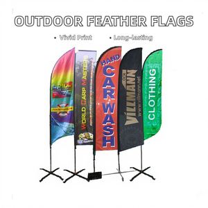 Drapeau publicitaire plume – Bannière en polyester imprimée numériquement de 8 pieds pour événements sportifs, avec mât en fibre de verre, imperméable et durable - Product Image 2